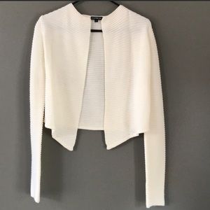 Express drape front crop sweater small